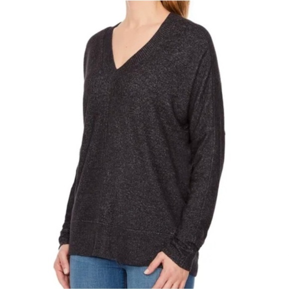 Buffalo Ladies' Cozy Charcoal Black V-Neck Long Sleeve Top Women's Sweater XL - Picture 3 of 6
